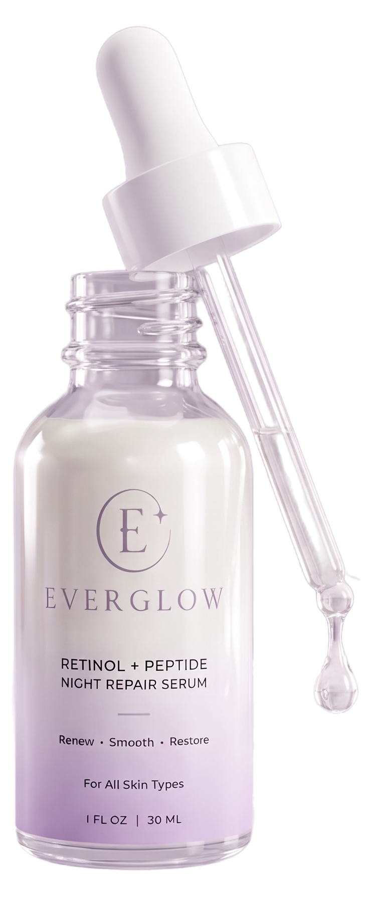 Everglow serum with its glass dropper